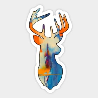 Abstract stag bust - deer Sticker